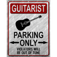 Guitarist Parking Metal Novelty Parking Sign 9" x 12" (P)