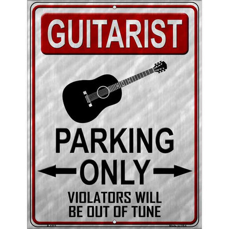 Guitarist Parking Metal Novelty Parking Sign 9" x 12" (P)