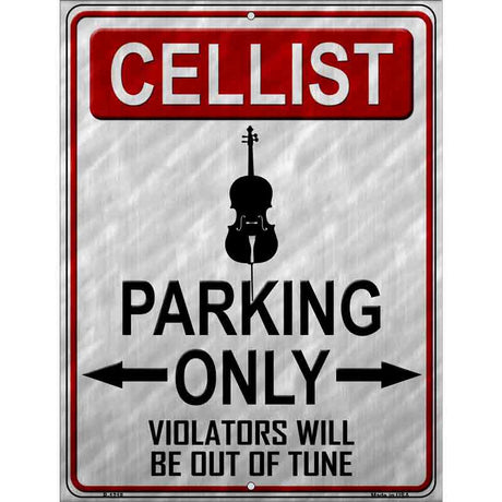 Cellist Parking Metal Novelty Parking Sign 9" x 12" (P)