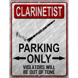 Clarinettist Parking Metal Novelty Parking Sign 9" x 12" (P)