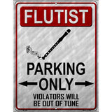 Flutist Parking Metal Novelty Parking Sign 9" x 12" (P)