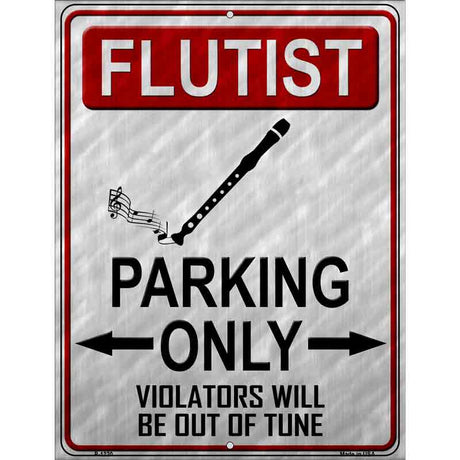 Flutist Parking Metal Novelty Parking Sign 9" x 12" (P)