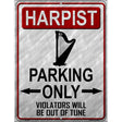 Harpist Parking Metal Novelty Parking Sign 9" x 12" (P)