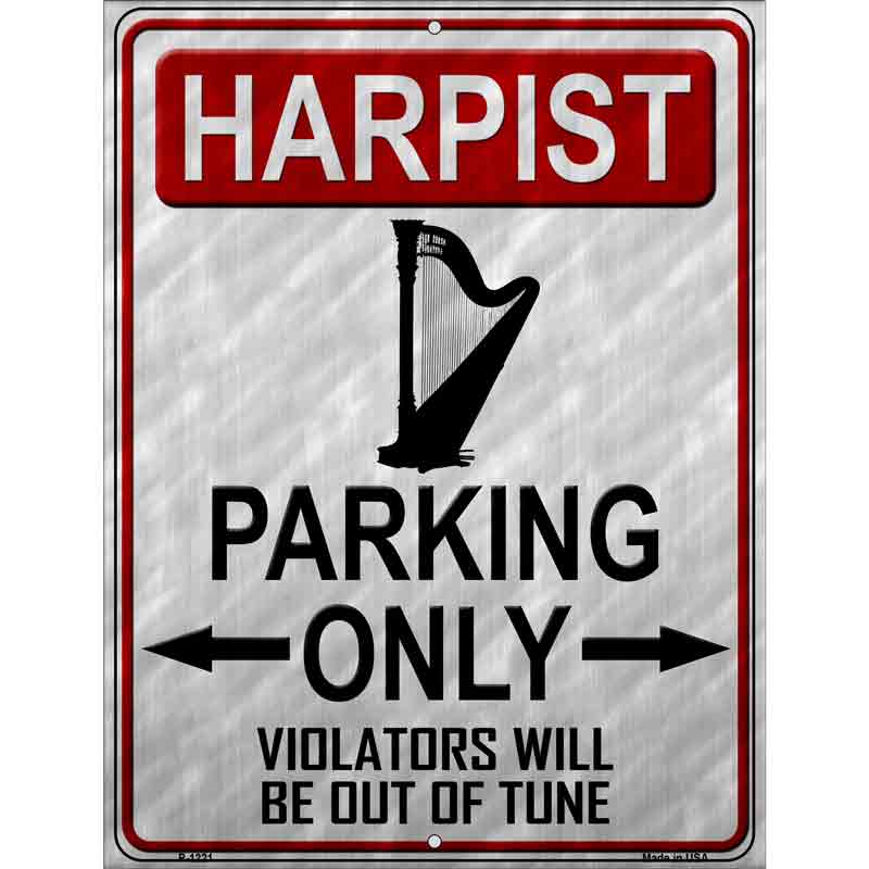 Harpist Parking Metal Novelty Parking Sign 9" x 12" (P)