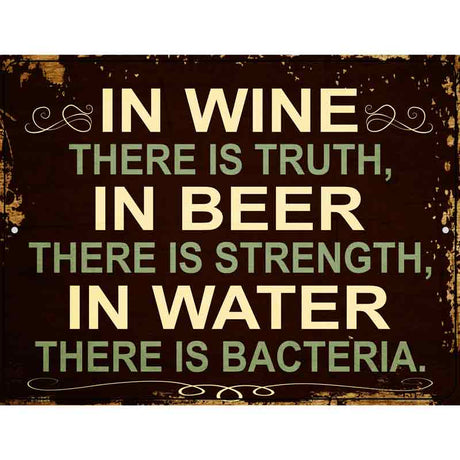 In Wine There is Truth Metal Novelty Parking Sign 9" x 12" (P)