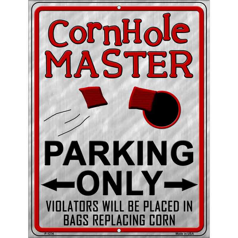 Cornhole Master Metal Novelty Parking Sign 9" x 12" (P)