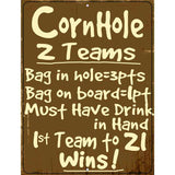 Cornhole Rules Metal Novelty Parking Sign 9" x 12" (P)