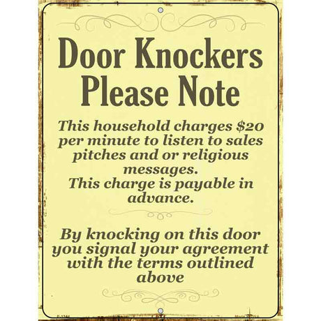 Door Knockers Metal Novelty Parking Sign 9" x 12" (P)