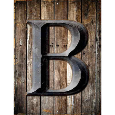 Letter B Metal Novelty Parking Sign 9" x 12" (P)