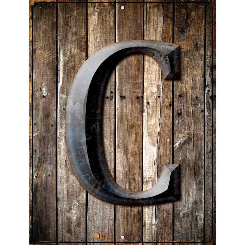 Letter C Metal Novelty Parking Sign 9" x 12" (P)