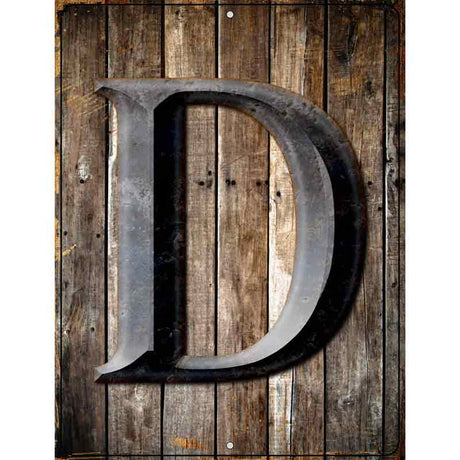 Letter D Metal Novelty Parking Sign 9" x 12" (P)