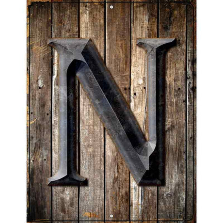 Letter N Metal Novelty Parking Sign 9" x 12" (P)