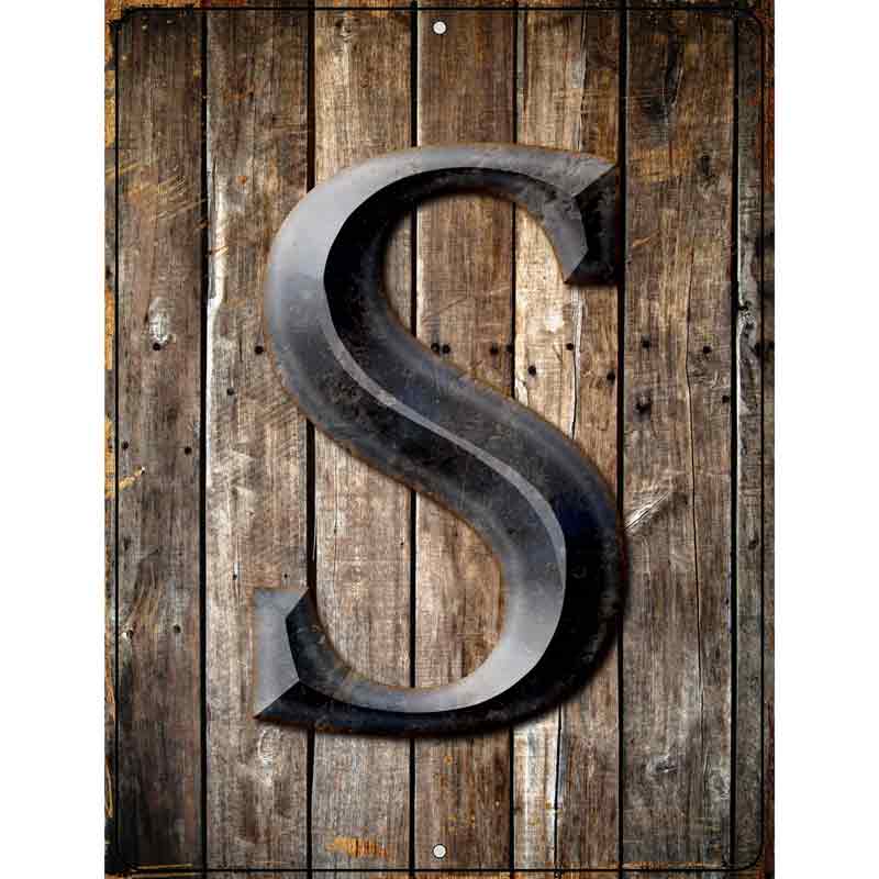 Letter S Metal Novelty Parking Sign 9" x 12" (P)