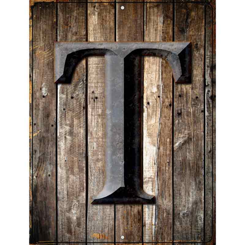 Letter T Metal Novelty Parking Sign 9" x 12" (P)