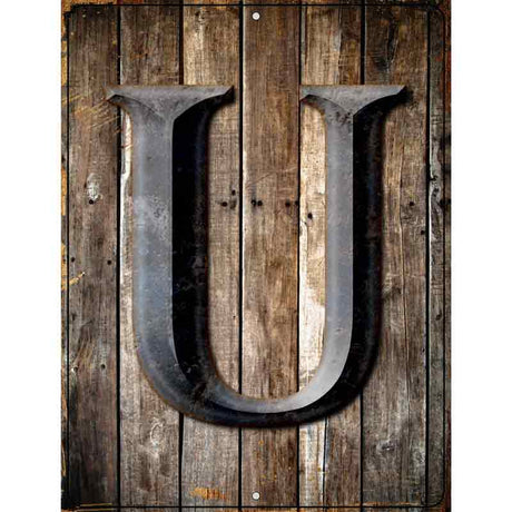 Letter U Metal Novelty Parking Sign 9" x 12" (P)