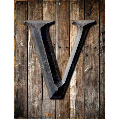 Letter V Metal Novelty Parking Sign 9" x 12" (P)