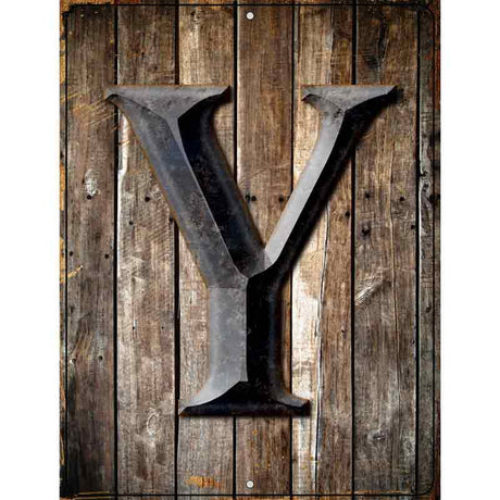 Letter Y Metal Novelty Parking Sign 9" x 12" (P)