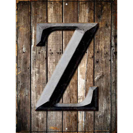 Letter Z Metal Novelty Parking Sign 9" x 12" (P)