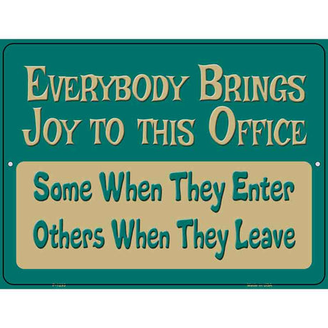 Joy To The Office Metal Novelty Parking Sign 9" x 12" (P)