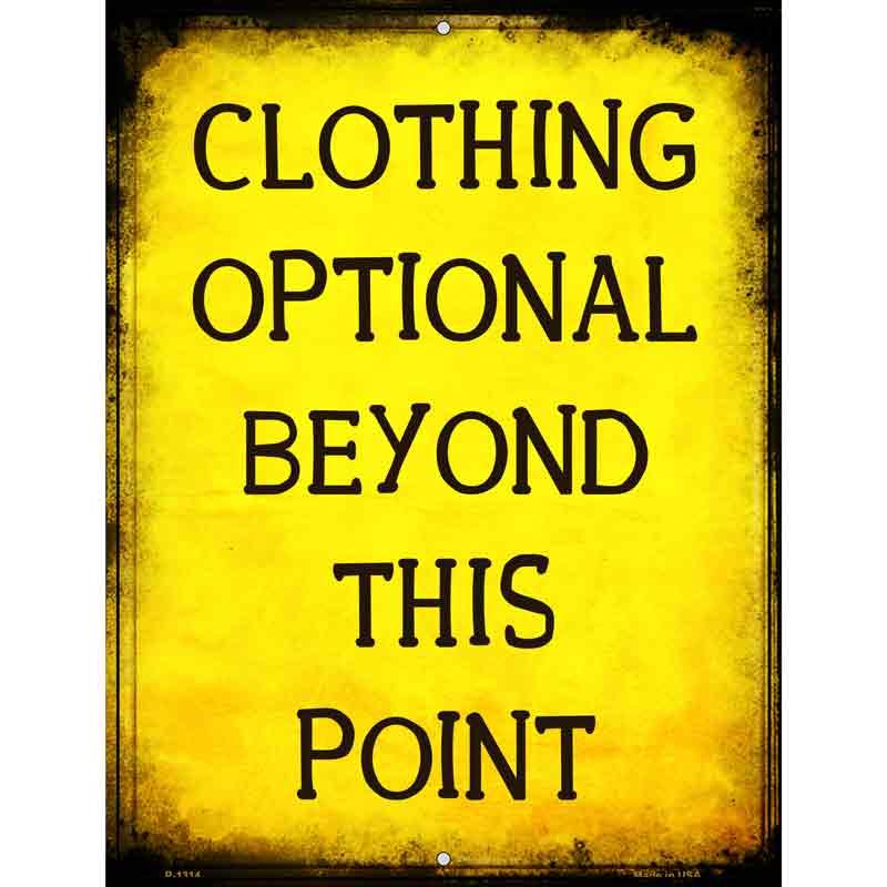 Clothing Optional Metal Novelty Parking Sign P-1314 9" x 12" (P)