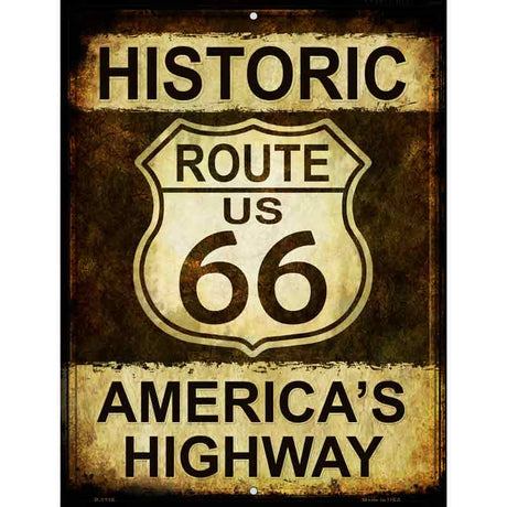 Historic Route 66 Metal Novelty Parking Sign 9" x 12" (P)