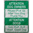 Dog Owners Metal Novelty Parking Sign 9" x 12" (P)