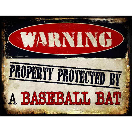 Baseball Bat Metal Novelty Parking Sign 9" x 12" (P)