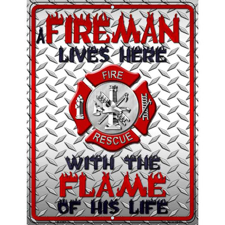 Fireman Metal Novelty Parking Sign 9" x 12" (P)