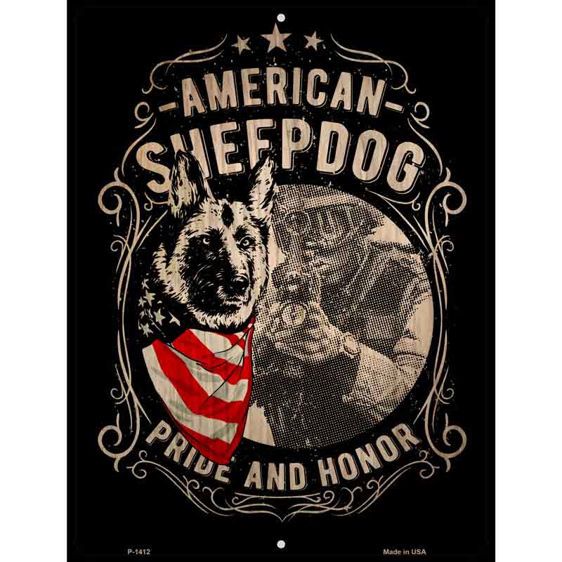 American Sheepdog Metal Novelty Parking Sign 9" x 12" (P)