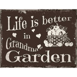 Grandmas Garden Metal Novelty Parking Sign 9" x 12" (P)