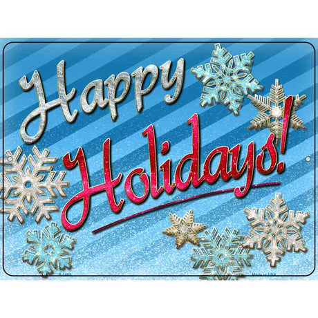 Happy Holidays Metal Novelty Parking Sign 9" x 12" (P)