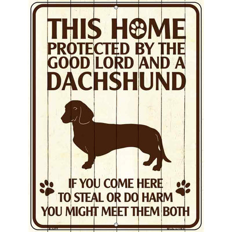 Dachshund Protected Metal Novelty Parking Sign 9" x 12" (P)