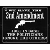 We Have The 2nd Amendment Just In Case Metal Novelty Parking Sign 9" x 12" (P)