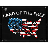 Land Of The Free Metal Novelty Parking Sign 9" x 12" (P)