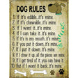 Dog Rules Metal Novelty Parking Sign P-1533 9" x 12" (P)