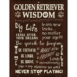 Golden Retriever Wisdom Metal Novelty Parking Sign 9" x 12" (P)