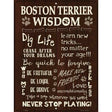 Boston Terrier Wisdom Metal Novelty Parking Sign 9" x 12" (P)