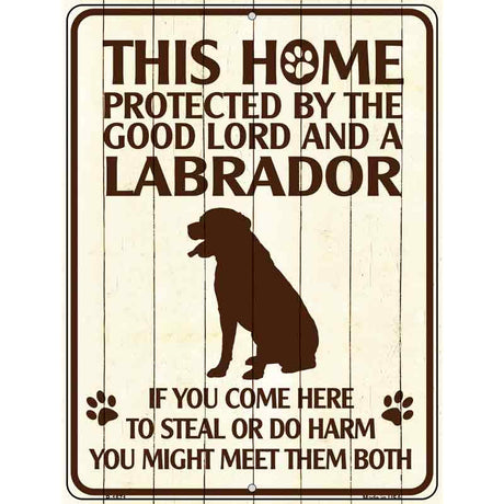 Labrador Protected Metal Novelty Parking Sign 9" x 12" (P)