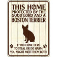 Boston Terrier Protected Metal Novelty Parking Sign 9" x 12" (P)