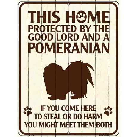 Pomeranian Protected Metal Novelty Parking Sign 9" x 12" (P)