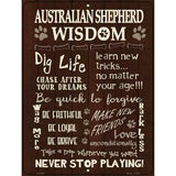 Australian Shepherd Hound Wisdom Metal Novelty Parking Sign 9" x 12" (P)