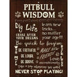 Pitbull Wisdom Parking Sign Metal Novelty 9" x 12" (P)