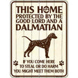 This Home Protected By A Dalmation Parking Sign Metal Novelty 9" x 12" (P)