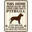 This Home Protected By A Pitbull Parking Sign Metal Novelty 9" x 12" (P)