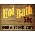 Hot Bath Parking Sign Metal Novelty 9" x 12" (P)