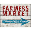 Farmers Market Locally Grown Produce Parking Sign Metal Novelty 9" x 12" (P)