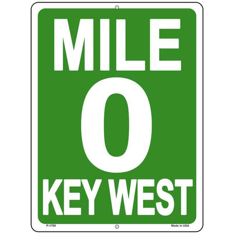 Mile Zero Key West Metal Novelty Parking Sign 9" x 12" (P)