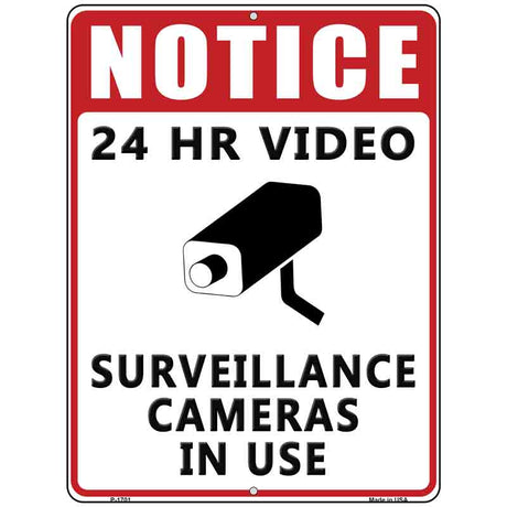 Notice Video Surveillance Parking Sign Novelty 9" x 12" (P)