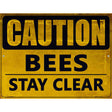 Caution Bees Stay Clear Metal Novelty Parking Sign 9" x 12" (P)