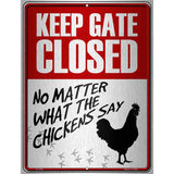 Keep Gate Closed Metal Novelty Parking Sign 9" x 12" (P)